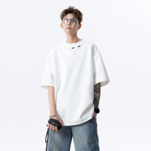 American Style Cleanfit Metal Short Sleeve T-Shirt Mens Loose Casual Inner Wear Half Sleeve Breathable Polyester Fiber