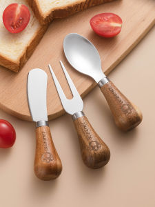 สแตนเลสสตีลส้อมผลไม้ชุด Fine อุปกรณ์รับประทานอาหาร Home ใช้ช้อนเค้กมีด Jam มีดมีดเนยผลไม้ Stick ส้อม