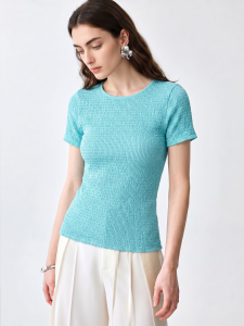 Basic House | Summer Blue Simple Match Round Neck T Shirt