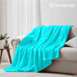 Beast Kingdom | Màu Xanh Cyan Hồng Chấm Bi Chăn Flannel Nhẹ Mềm Mại Ấm Áp Lông Cừu San Hô Trang Trí Nhà Giáng Sinh Halloween Ấm Cúng Phòng Chăn