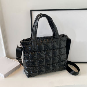 Quilted Padded Tote Bag Nylon Solid Color Satchel Puffer Crossbody Bag Women Shoulder Bags Ladies Large Capacity Handbag