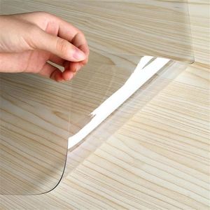 Clear Table Protector Plastic Table Cover Protector Desk Protector Mat Desk Pad Waterproof PVC Table Cover Table Cloth