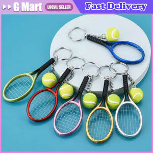 Cute Sport Mini Tennis Racket Pendant Keychain Keyring Key Chain Ring Finder Holer Accessories Gifts for Teenager Fan