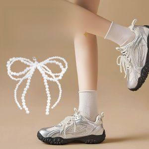 XIANZHAO | Giày Thể Thao Trắng Đính Ngọc Trai