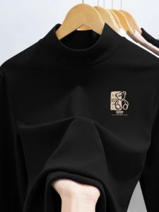 Áo Sơ Mi Lót Lông Cừu Dày Hai Mặt Cổ Cao Cho Nam Mùa Thu Đông Rộng Rãi Thoải Mái Mặc Trong Ngoài Trời