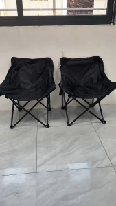 Foldable Camping Chair Set Portable Moon Chair Folding Dining Chair For Beach Picnic Outdoor Travel