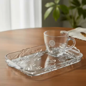 Khay Thủy Tinh MK03 Hình Chữ Nhật Size Lớn 37cm Họa Tiết Hoa Nổi Đựng Hoa Quả Bánh Ngọt Phục Vụ Sự Kiện Sang Trọng