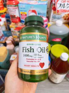 Dầu Cá Nature’s Bounty Fish Oil 1400 mg 980 mg Omega 3 loại 130 Viên của Mỹ - Date 04/2028