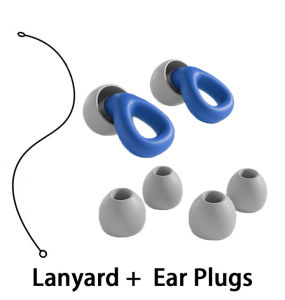 HUAK Silicone Earplug Set with Lanyard - Noise Reduction Earbuds for Sleeping & Swimming Waterproof Protective Earplug for Snori