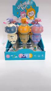 Kẹo đồ chơi cho bé - Đồ chơi trẻ em có kẹo hình Quạt con voi  chong chóng robot phát quang và voi đánh trống