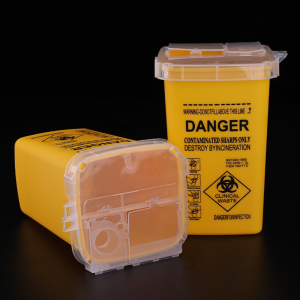 One 1L Capacity Sharps Container Medical Needles Bin Biohazard Tattoo Piercing Disposal Collect Box Tattoo Artist Waste Box
