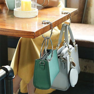 Portable Folding Bag Hanger Handbag Hook Holder Table Hook Crystal Alloy Purse Bag Holder Circle Shape Bag Accessories Storage