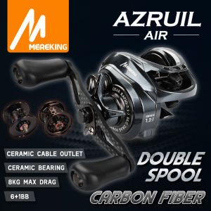 MEREKING AZRUIL  Fishing Reel 7.3:1 Speed Ratio Double Spools Ratio Hybrid Ceramic Bearing Baitcasting Fishing   Bass  Seawater