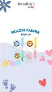 KANDILA BABY SILICONE PACIFIER Stage-1 with CLIP / KDL 039-2 / EMPENG DOT BABY KARAKTER LUCU DENGAN TALI