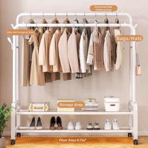 Space-saving Floor Standing Clothes Rack