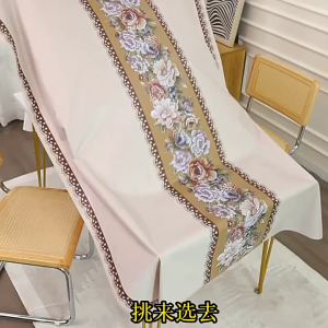 Rectangular PVC Tablecloth Waterproof Oil Resistant Peony Flower Printed Tablecloth Cover Dining Tablecloth Desktop Decorative Cloth
