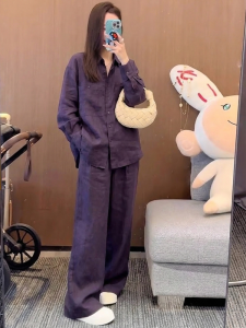 LIANGYILAILIN | Linen-Like Relaxed Fit High-End Old Money Style Shirt Set