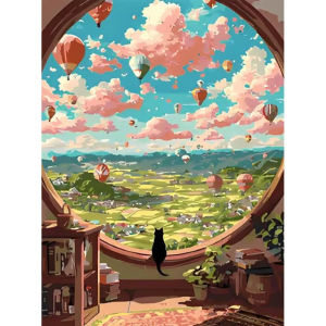 Painting By Numbers Landscape Kit Acrylic Paint on Canvas Modern Wall Art DIY Picture By Number Lake Home Decor