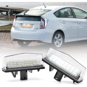 2Pcs White LED License Number Plate Light Bulb Error Free Canbus Assembly Lamp Shell Replaecement For Toyota Prius V C-HR CHR Harrier RAV4 Lexus CT NX RX 200h 200t 300h 450h