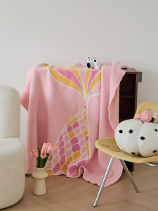 Thickened Half-Fleece Blanket Autumn Winter Warm Sofa Throw Leg Cover Air Conditioned Office Blanket Snuggly Cartoon Design