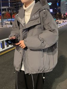 Winter Thickened Mens down Jacket Casual Bread Style Coat Youth Trendy Brand Cotton Outerwear Warm Casual Leisure Coat