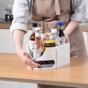 360° Rotating Refrigerator Storage Rack: Space-saving Kitchen Organizer