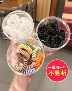 Womens Fish Girl Color Hair Ties Telephone Line Elastic Hair Bands Non-Damaging Black Rubber Bands New 2025 Hair Accessories