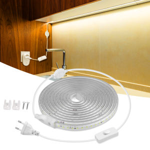 แถบไฟนีออน LED สว่าง110V 220V สว่างมากกันน้ำได้กับ EU US สวิตช์ไฟ LED 120ดวง/ม. อบอุ่น/เป็นกลาง/ตกแต่งกลางแจ้งสีขาว