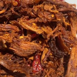 Khô Heo Cháy Tỏi Ớt 200G Vị Đậm Đà Mường Then Thịt Heo Khô Chiên Tỏi Ớt Giòn Rụm Siêu Ngon