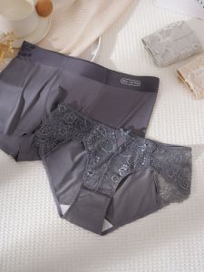 กางเกงชั้นในผ้าไหมน้ำแข็งลายลูกไม้เซ็กซี่สำหรับคู่รัก 2025 ชุดคู่รัก ชุดชั้นในผู้ชาย ชุดชั้นในผู้หญิง ชุดชั้นในคู่รัก ชุดชั้นในคู่รัก