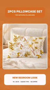 2pcs in 1 Set Minimalist Design Pillowcase Cover for Bedroom 18x28 Inches Size Sleeve Type Cover No Zipper