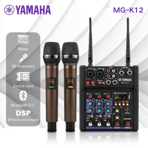 YAMAHA/MG-K12 4 Channel Audio Mixer with 2 UHF Wireless Mic Professional Equalizer Bluetooth USB