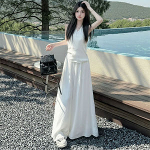 YAYANGREN | White Silk Spandex Skort Summer Lightweight A-line Flared