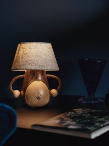 Elegant Solid Wood Bedroom Night Light Simple Home Decoration Warm Healing Series Moving New Home Gift Small Waist Bread