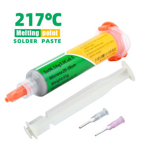KEK | Sn96.5Ag3.0Cu0.5 Solder Paste 3% Silver 217℃ Melting Point Needle Tube Syringe Type for SMD PCB Repair