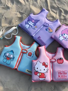 Genuine Sanrio Childrens Swimsuit Foam Buoyancy Suit Inflatable Baby Vest Men Women Kuromi Life Jacket