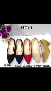 Korean Pointed Toe Office Work Block Heel Shoes (Suede 1.8 inch)