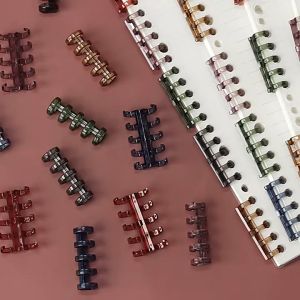 INS Transparent Retro Colourful 5-Hole Loose Leaf Binder Rings DIY Journal Scrapbooking Documents Binding School Office KWT