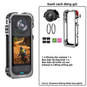 Vỏ Bảo Vệ Bằng Nhôm Với Nắp Ống Kính Silicon Và Đế Gắn Phụ Kiện Cho Khung Máy Ảnh Insta360 X5