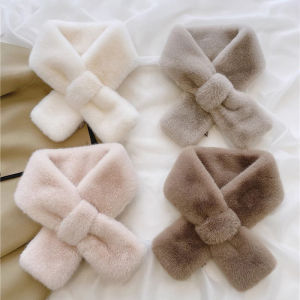 Winter Womens Faux Rabbit Fur Scarf Soft Plush Solid Color Neck Collar Warmer for Adults And Children