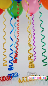 Cuộn Dây Ruy Băng Kim Tuyến Cột Bong Bóng Nhà Bo Dây Tua Rua Trang Trí Sinh Nhật 5mm x 10m