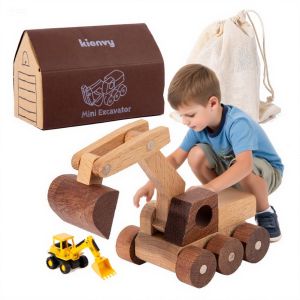 Wooden Educational Tractor Oil Tank Truck Puzzle Vehicle
