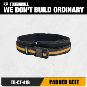 TOUGHBUILT TB-CT-41B Comfort Padded Belt Heavy Duty Buckle Fit All Tool Pouches Workshop Job Site Repairman