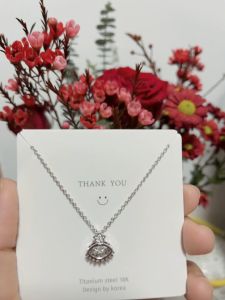 GL Korean Fashion Design SILVER Starry Eyes Titanium Steel Necklace N7096