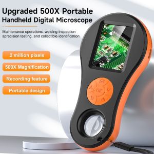 Digital Magnifier HD1080P Portable Microscope 2.0’’ IPS Screen 8 LEDs With Magnifying Glass for PCB Repair With 32GB TF Card