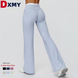 High Waist Lift Buttocks Flared Loose Straight Fitness Pants