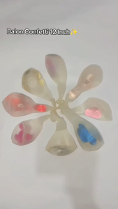 aiGooTan - BALON ISI CONFETTI 12 INCH - Latex Transparan Party Dekorasi Pesta Cantik Elegan Medan