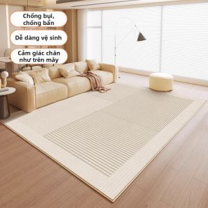 Thảm Trang Trí Khu Vực Lớn Phong Cách Bánh Kem Mới 2026 Dễ Lau Chùi