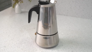 BERGARANSI One Two Cups Moka Pot Stainless Steel Espresso Coffee Maker Pembuat Kopi Stovetop 6 Cup 300ml