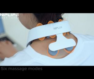 【Ready stock】Japan NIPLIFE advanced neck and shoulder massager ems microcurrent wireless voice guidance shoulder and neck relaxation 6 modes 16 intensities neck width adjustable